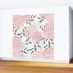 Festive, Floral Prints, Leaves and Blooms, Pink, Gray and White Wall Mural Gallery Image 2
