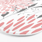 Festive, Floral Prints, Leaves and Blooms, Pink, Gray and White Bath Mat Gallery Image 3