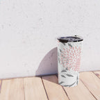 Festive, Floral Prints, Leaves and Blooms, Pink, Gray and White Travel Mug Gallery Image 4