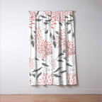 Festive, Floral Prints, Leaves and Blooms, Pink, Gray and White Window Curtain Gallery Image 3