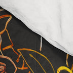 woman with flowers 8 Line Art Comforter Gallery Image 4