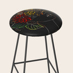 woman with flowers 8 Line Art Stool Gallery Image 2