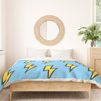 Yellow Lightning Bolt on Bright Blue Duvet Cover Gallery Image 3