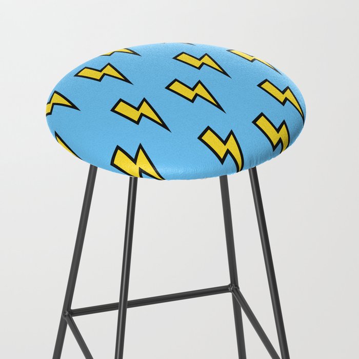Yellow Lightning Bolt on Bright Blue Stool Gallery Image 2