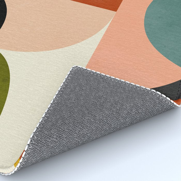 Geometric Abstract Mid Century Rug Gallery Image 4