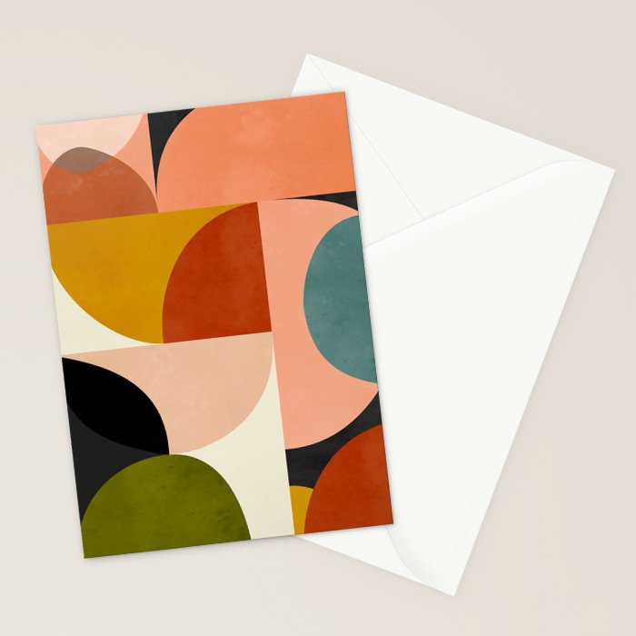 Geometric Abstract Mid Century Stationery Card Gallery Image 2