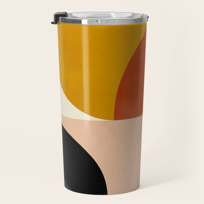 Geometric Abstract Mid Century Travel Mug Gallery Image 3