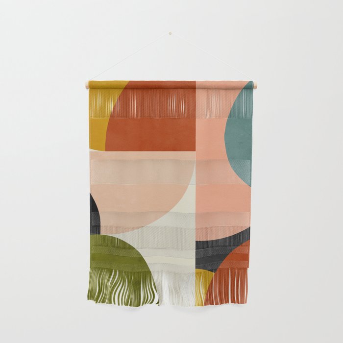 Geometric Abstract Mid Century Wall Hanging Gallery Image 1