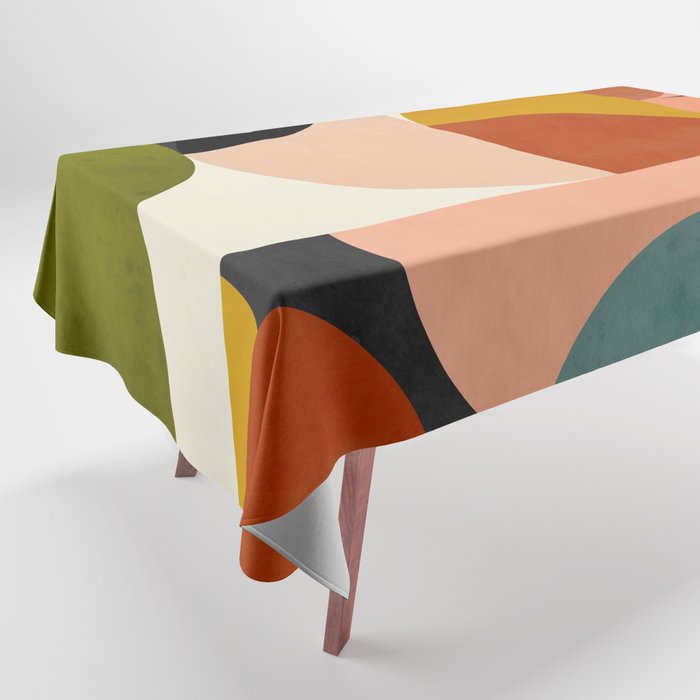 Geometric Abstract Mid Century Tablecloth Gallery Image 1