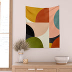 Geometric Abstract Mid Century Wall Tapestry Gallery Image 2