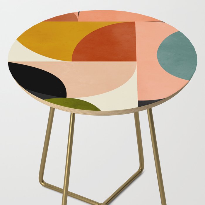 Geometric Abstract Mid Century Side Table Gallery Image 2