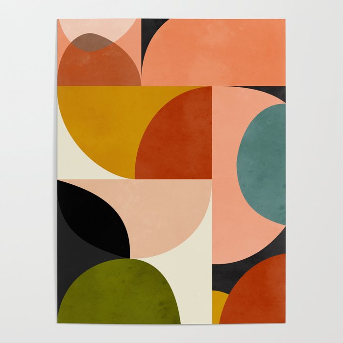 Geometric Abstract Mid Century Poster Gallery Image 4
