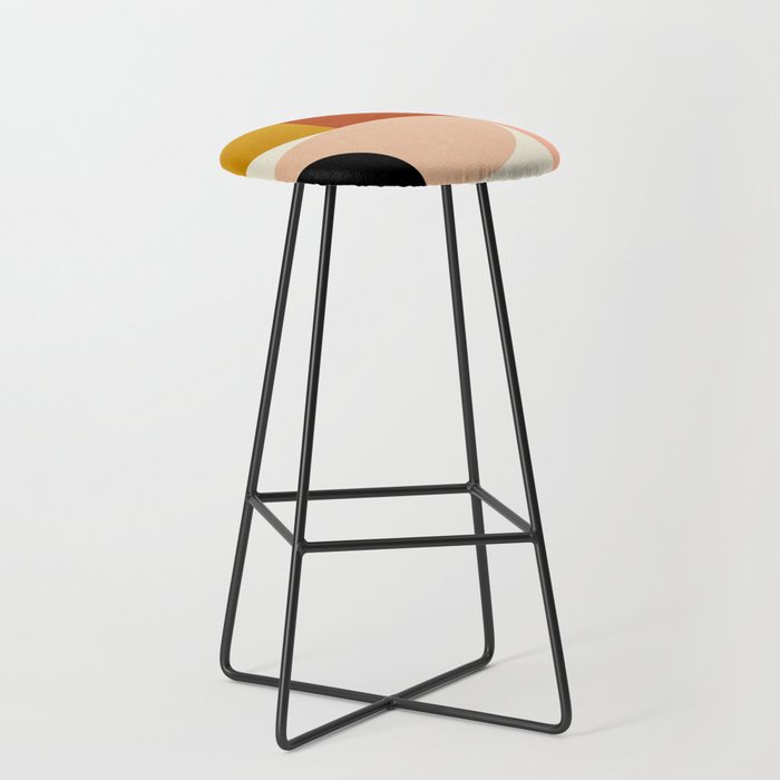 Geometric Abstract Mid Century Stool Gallery Image 1