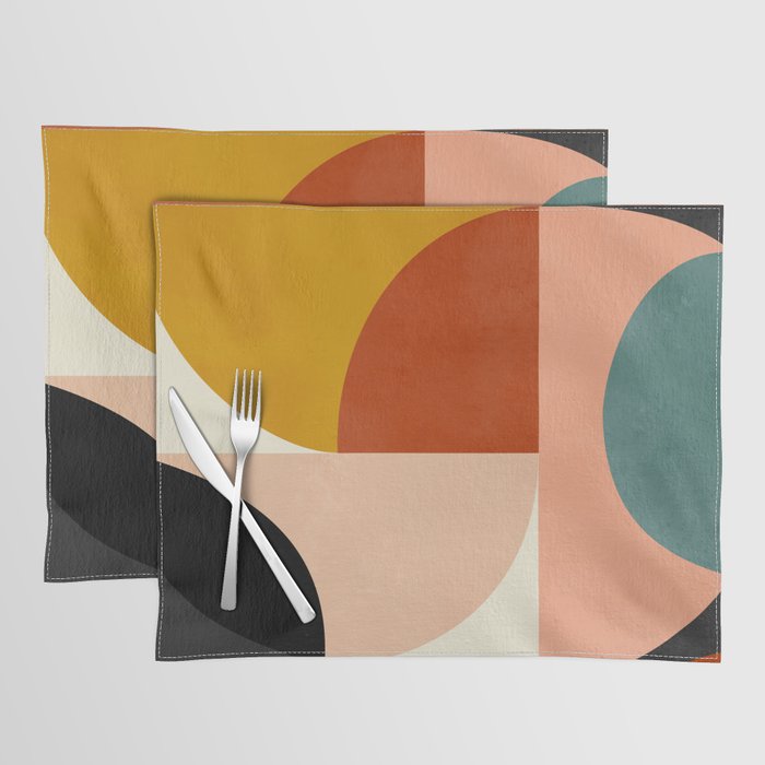 Geometric Abstract Mid Century Placemat Gallery Image 1