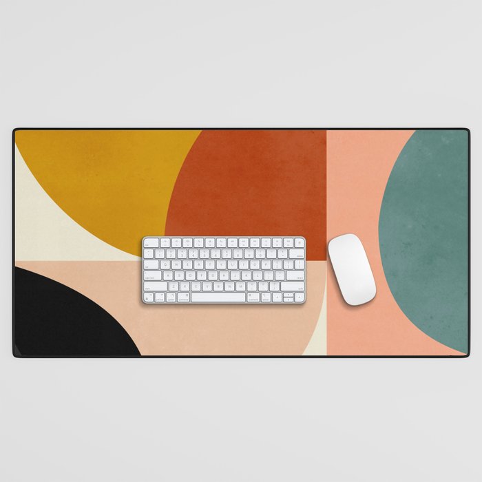Geometric Abstract Mid Century Desk Mat Gallery Image 1