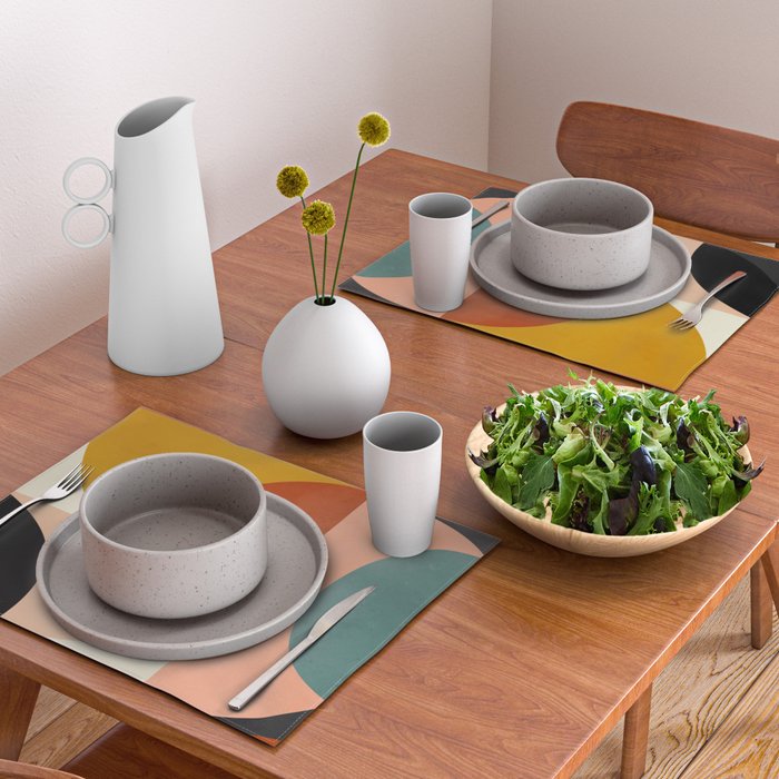 Geometric Abstract Mid Century Placemat Gallery Image 2