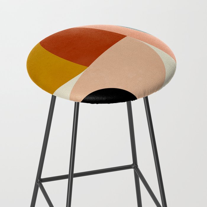 Geometric Abstract Mid Century Stool Gallery Image 2