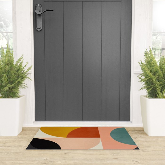 Geometric Abstract Mid Century Welcome Mat Gallery Image 3