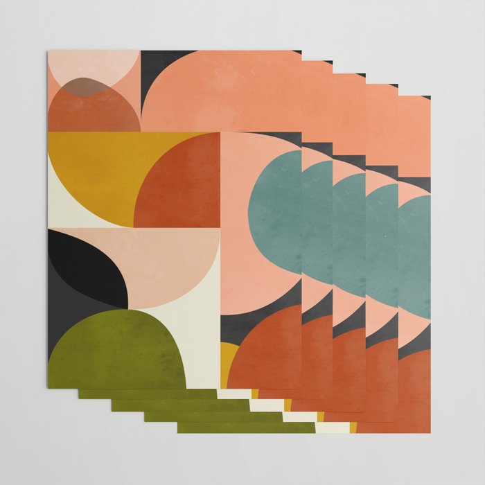 Geometric Abstract Mid Century Wrapping Paper Gallery Image 3