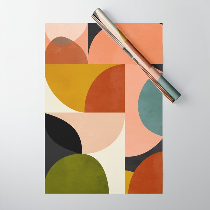 Geometric Abstract Mid Century Wrapping Paper Gallery Image 1