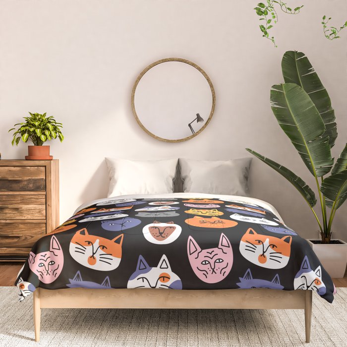 Funny cat animal cartoon art pattern Comforter Gallery Image 3