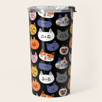 Funny cat animal cartoon art pattern Travel Mug Gallery Image 2
