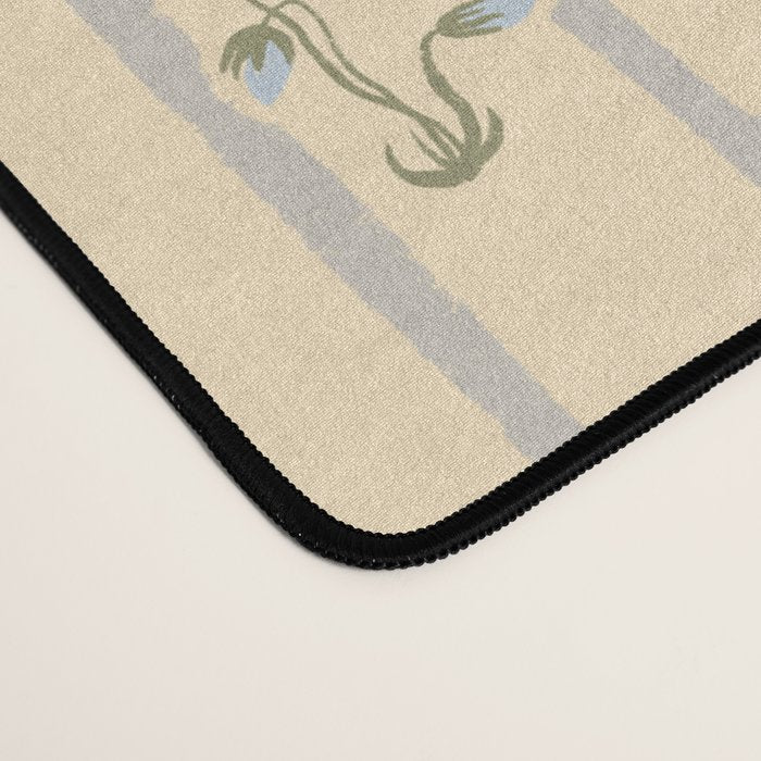 Cozy Cottage Flowers With Stripes Desk Mat Gallery Image 4