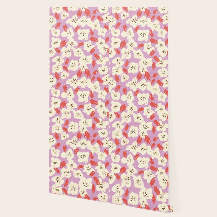 Bold flowers in my garden on chaly pink Wallpaper Gallery Image 2