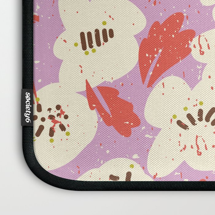 Bold flowers in my garden on chaly pink Laptop Sleeve Gallery Image 3