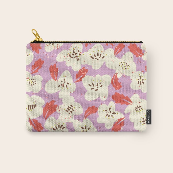 Bold flowers in my garden on chaly pink Carry All Pouch Gallery Image 1