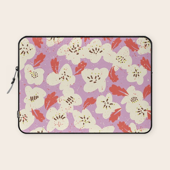Bold flowers in my garden on chaly pink Laptop Sleeve Gallery Image 1