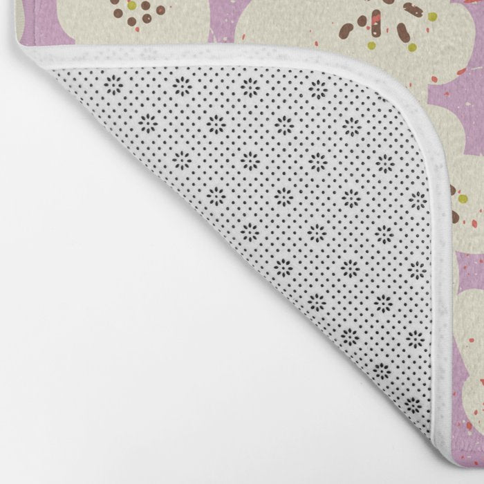 Bold flowers in my garden on chaly pink Bath Mat Gallery Image 2