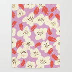 Bold flowers in my garden on chaly pink Poster Gallery Image 4