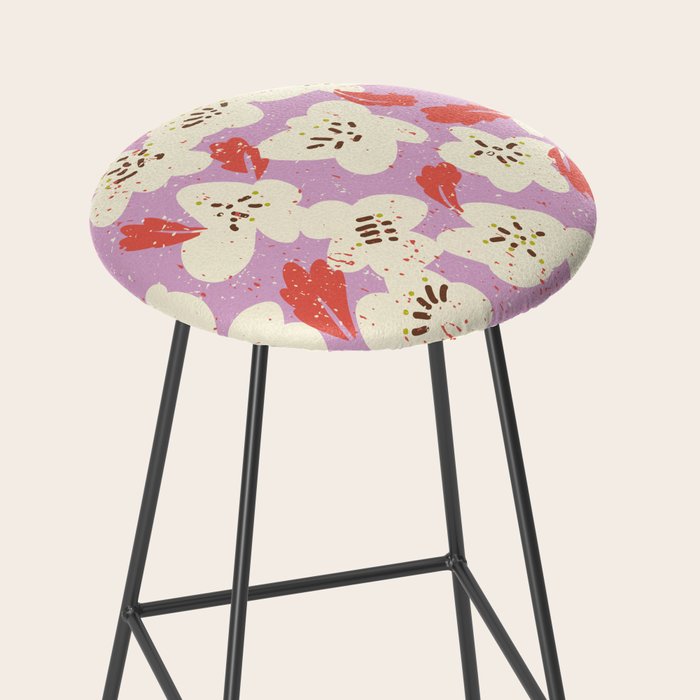 Bold flowers in my garden on chaly pink Stool Gallery Image 2