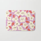 Bold flowers in my garden on chaly pink Bath Mat Gallery Image 1