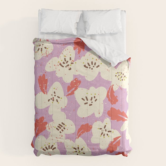 Bold flowers in my garden on chaly pink Comforter Gallery Image 6