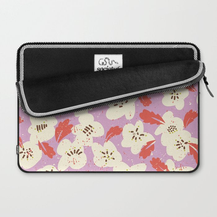 Bold flowers in my garden on chaly pink Laptop Sleeve Gallery Image 2