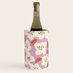 Bold flowers in my garden on chaly pink Wine Chiller Gallery Image 1