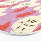 Bold flowers in my garden on chaly pink Bath Mat Gallery Image 3