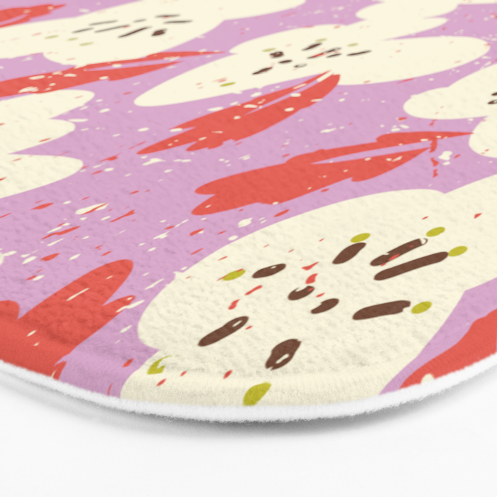 Bold flowers in my garden on chaly pink Bath Mat Gallery Image 3