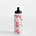 Bold flowers in my garden on chaly pink Water Bottle Gallery Image 2