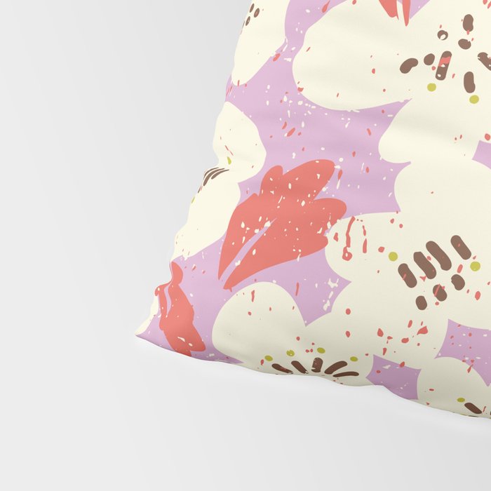 Bold flowers in my garden on chaly pink Pillow Sham Gallery Image 4