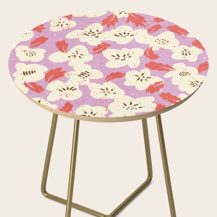 Bold flowers in my garden on chaly pink Side Table Gallery Image 2