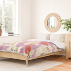 Bold flowers in my garden on chaly pink Duvet Cover Gallery Image 2