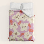 Bold flowers in my garden on chaly pink Duvet Cover Gallery Image 6