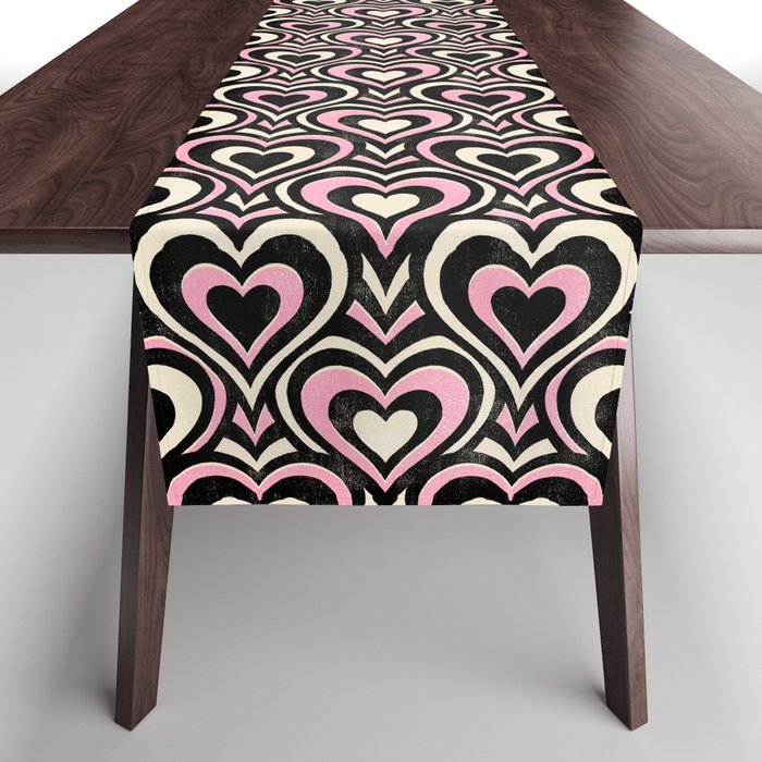 Sweethearts - black, pink, and cream  Table Runner Gallery Image 1