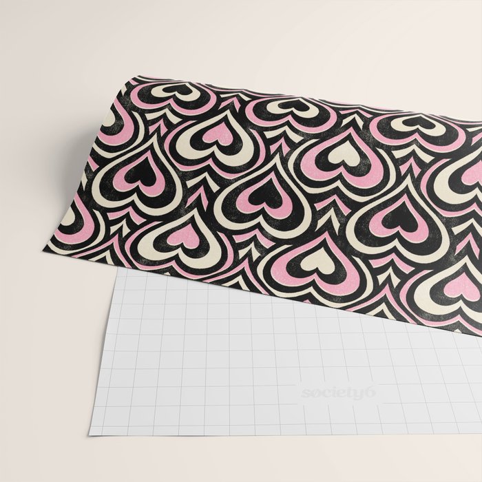 Sweethearts - black, pink, and cream  Wrapping Paper Gallery Image 2