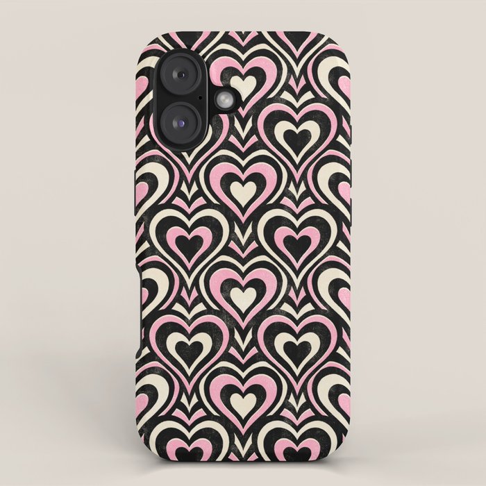 Sweethearts - black, pink, and cream  iPhone Case Gallery Image 1