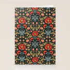 Victorian Carnation in Moody Red and Green Stationery Card Gallery Image 2