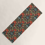 Victorian Carnation in Moody Red and Green Yoga Mat Gallery Image 1